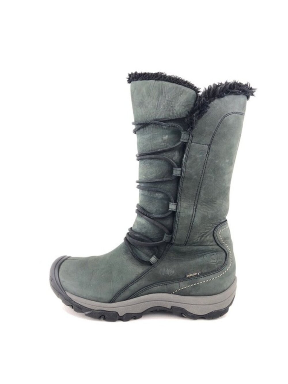 Keen Brighton High Black Leather Winter Boots 8